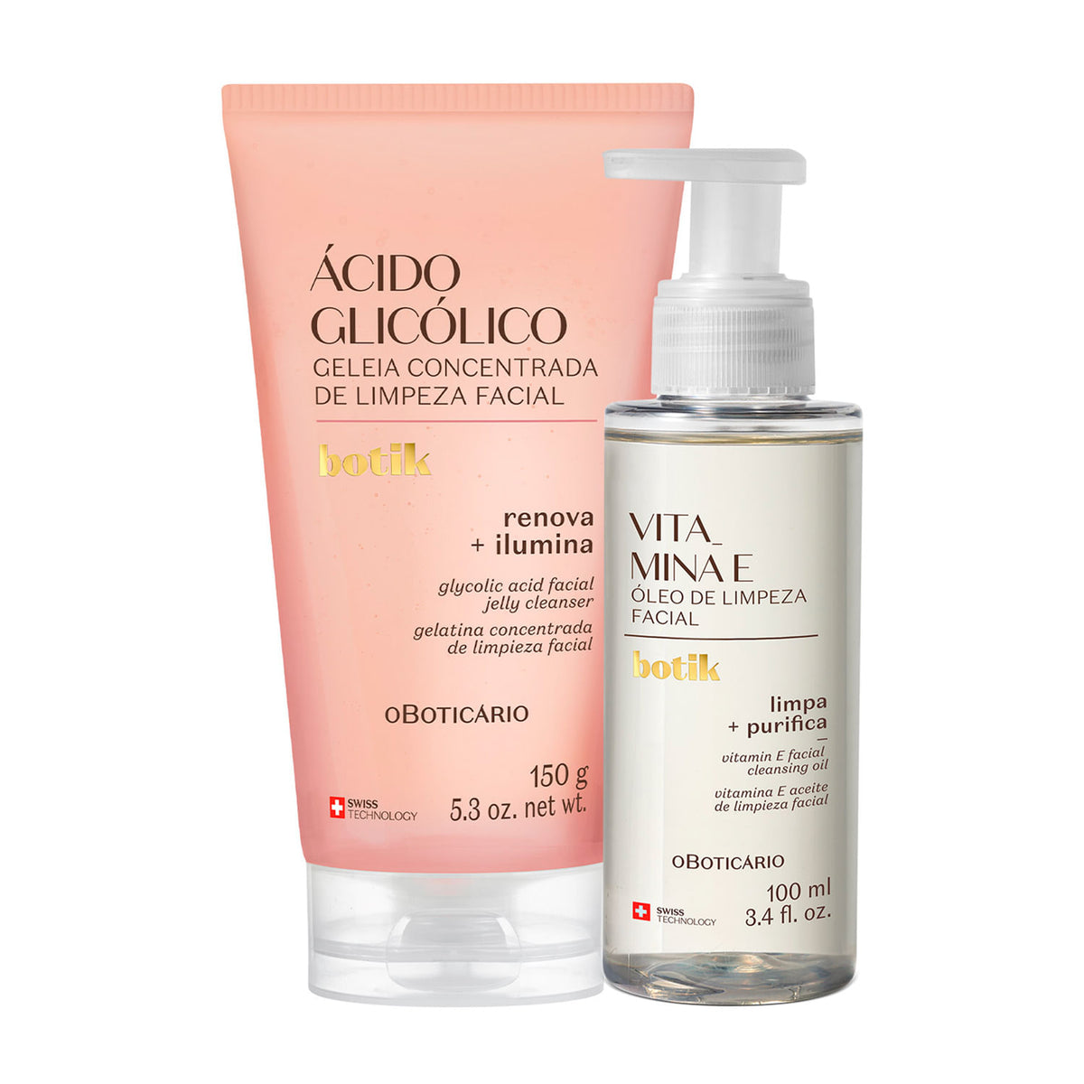 Botik Kit Doble Limpieza: Aceite Limpiador Facial, 100 ml + Gel Limpiador Facial Concentrado, 150 g.