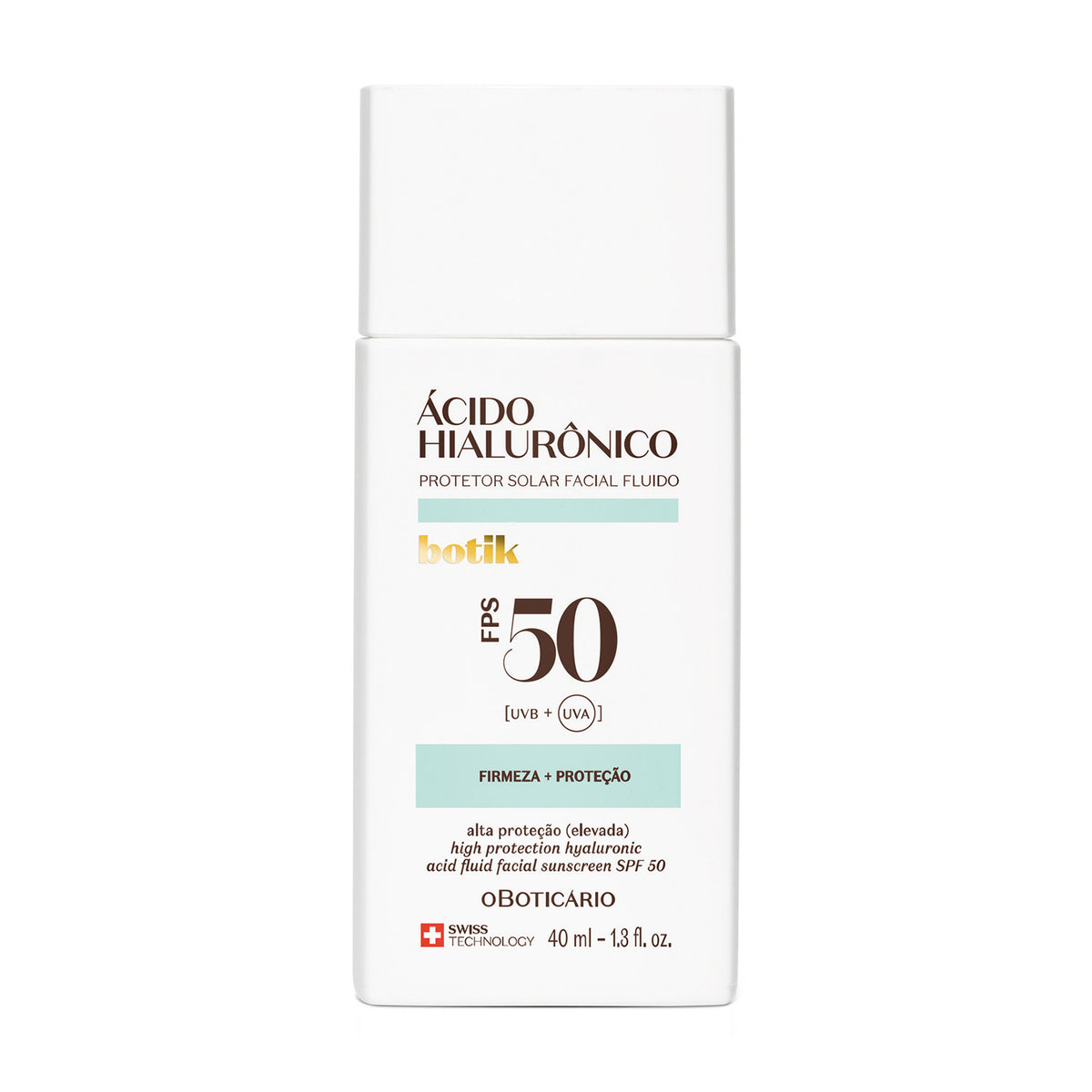 PROTECTOR SOLAR FACIAL FPS 50 ACIDO HIALURONICO 40ml BOTIK